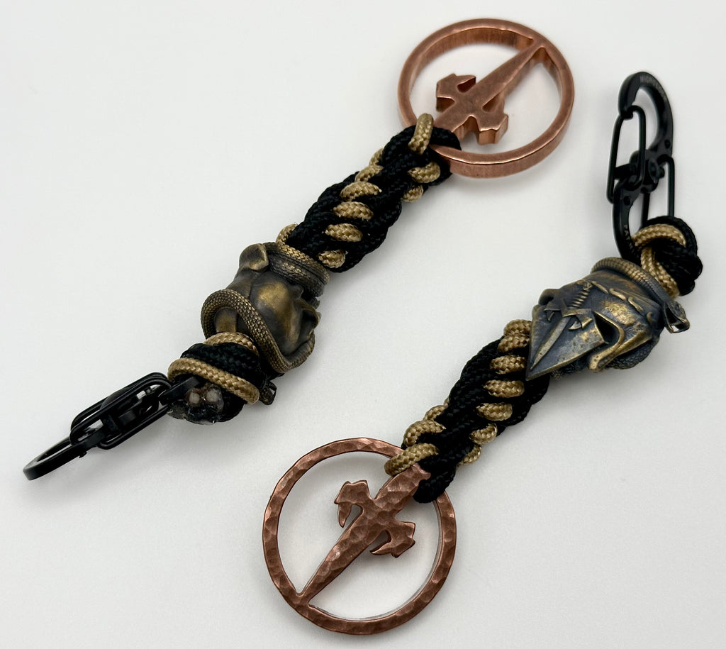 Microtech/Marfione Spartan Viper Bead w/ Hammered Copper Logo Pendant Microtech/Marfione Spartan Viper Bead w/ Hammered Copper Logo Pendant