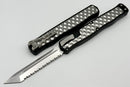 Heretic Knives Cleric II 2 Stonewash Full Serrated Tanto Magnacut w/ Stainless Bubble Inlays H019-2C