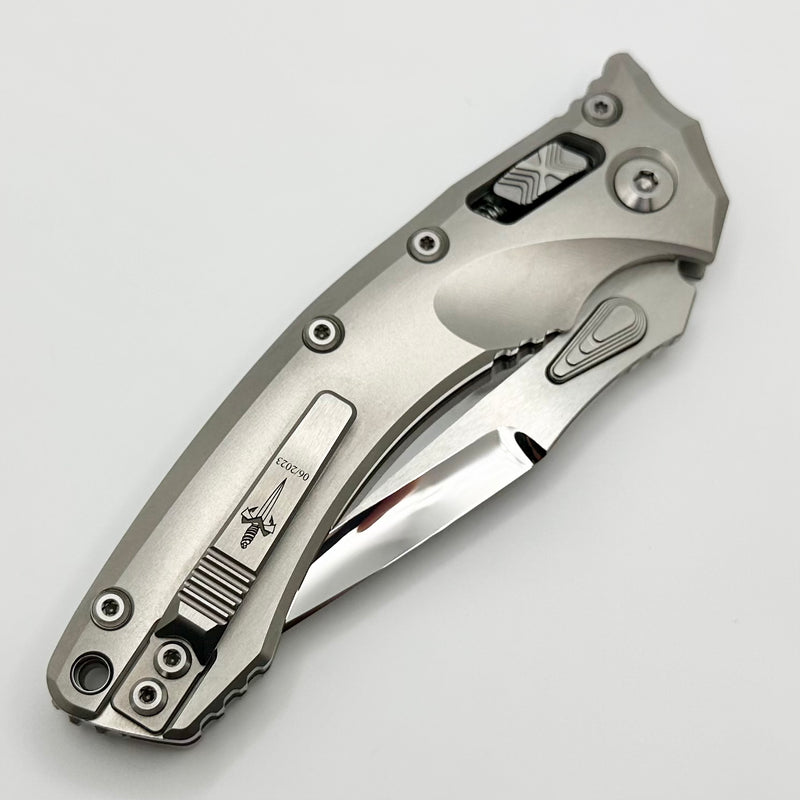 Marfione Custom Knives Amphibian RAM-LOK Mirror Polish M390 & Double Vapor Blast Titanium w/ Two Tone Hardware