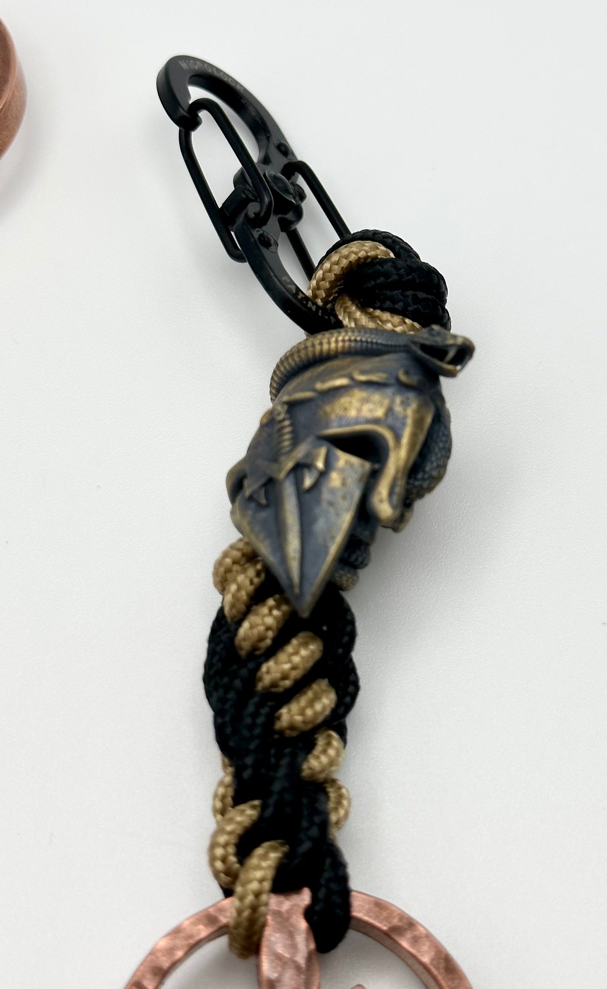 Microtech/Marfione Spartan Viper Bead w/ Hammered Copper Logo Pendant