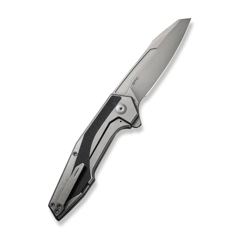 Civivi Knives Hypersonic Flipper Gray Steel Handle w/ Black G-10 Inlays & Stonewash 14C28N Blade C22011-2