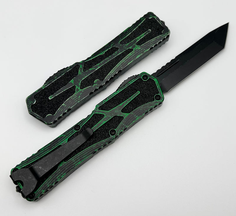 Heretic Knives Colossus Tanto Edge Battle Black Magnacut & Breakthrough Green Handle H040-8A-BRKGRN
