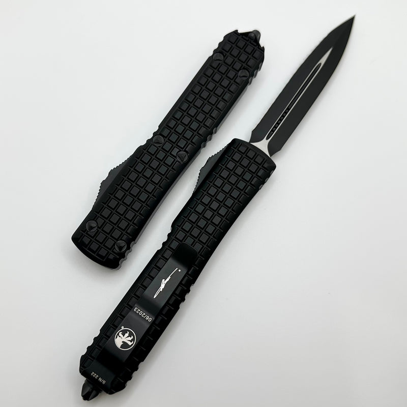 Microtech Ultratech Frag w/ Double Edge Full Serrated Black Tactical Signature Series 122-3TFRS
