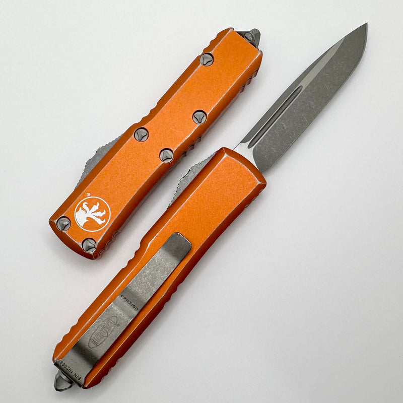 Microtech UTX-85 Single Edge Apocalyptic Standard & Distressed Orange 231-10DOR