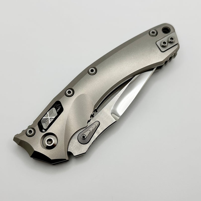 Marfione Custom Knives Amphibian RAM-LOK Mirror Polish M390 & Double Vapor Blast Titanium w/ Two Tone Hardware