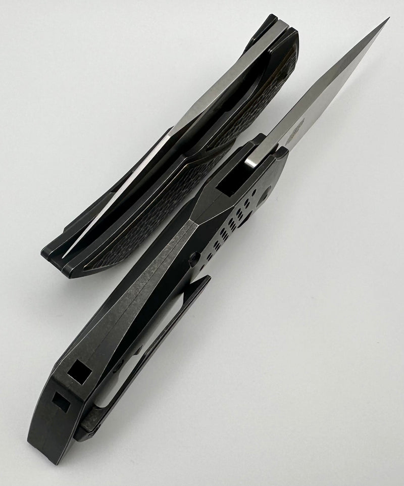 Reate Knives T3500 Black Stonewash Titanium w/ Brass Inlay & M390