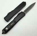 Microtech Ultratech Damascus Double Edge & Black w/ Ringed Hardware Signature Series 122-16S Damascus Pattern