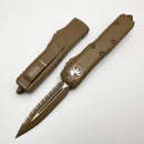 Microtech UTX-85 Double Edge Full Serrated Cerakote Tan 232-3CTA