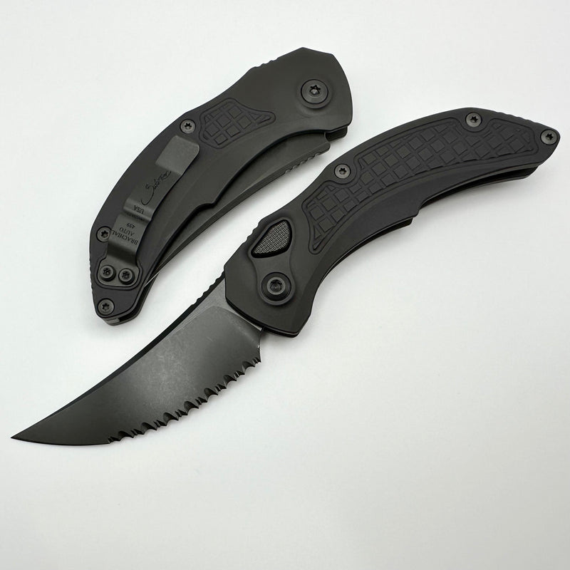 Microtech Knives & Bastinelli Brachial DLC Shadow Full Serrated 268A-3DLCTSH