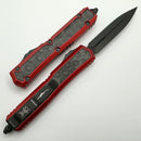 Microtech Makora Red Chassis w/ DLC Bubble Inlays/Hardware & DLC Double Edge Signature Series 206-1DLCTRDBIS
