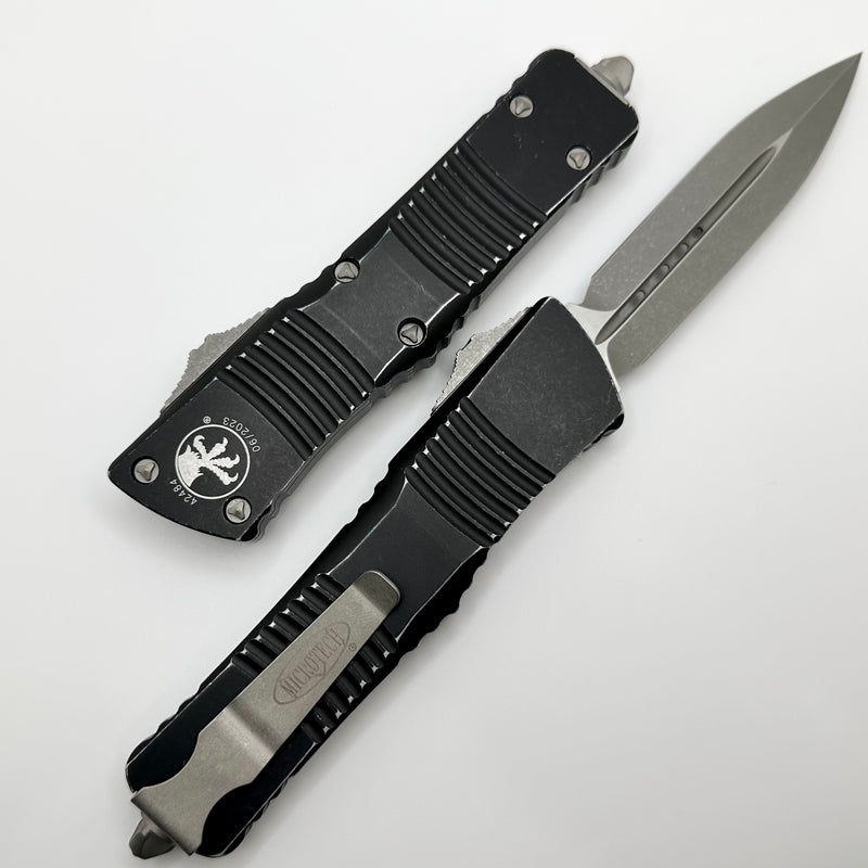 Microtech Combat Troodon D/E Apocalyptic Standard & Distressed Black 142-10DBK