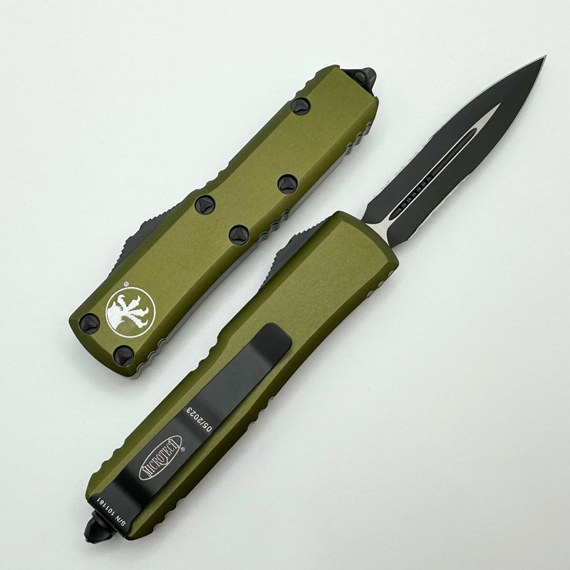 Microtech UTX-85 Double Edge Black Partial Serrated & OD Green 232-2OD