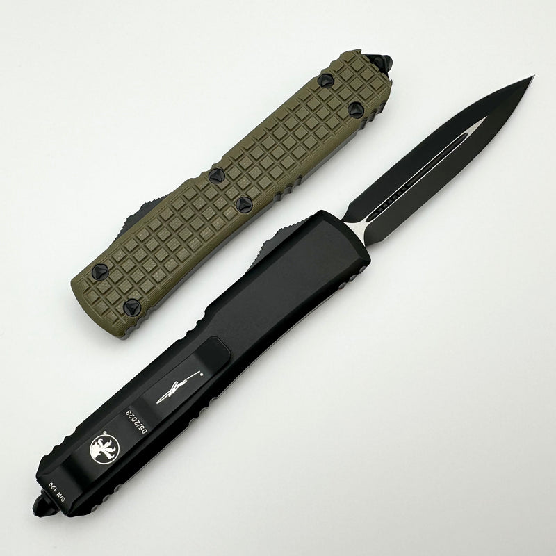 Microtech Ultratech OD Green Frag G-10 Top Tactical Standard & Double Edge Signature Series 122-1FRGTODS