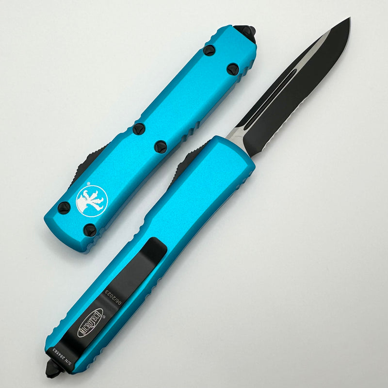 Microtech Ultratech Black S/E Partial Serrated & Turquoise 121-2TQ