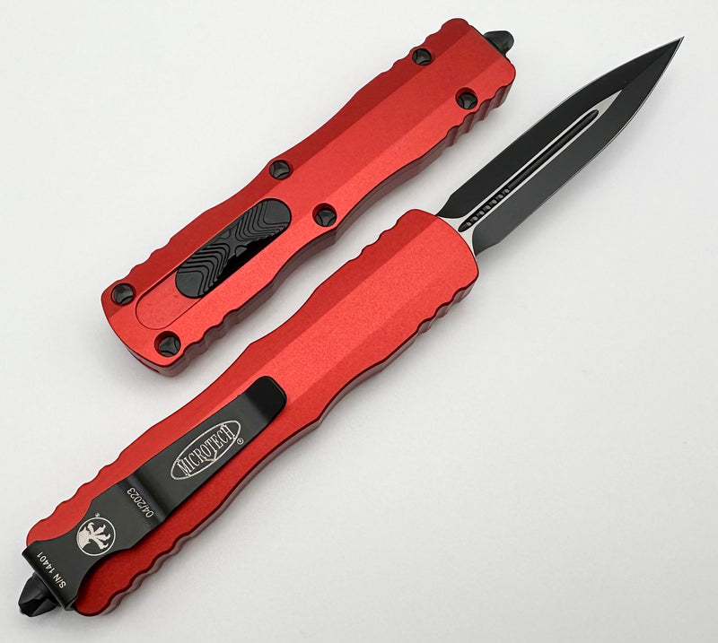 Microtech Dirac Double Edge Black Standard & Red 225-1RD
