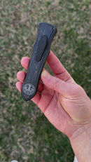 Hawk Designs Model C Deadlock DLC Titanium w/ Carbon Fiber & High Sheen DLC M390 Blade