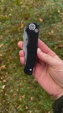 Heretic Knives Wraith Auto V4 Black Handle w/ Grip Inlays & Bead Blast Bowie MagnaCut Blade H002-3A