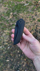 Poikilo Blade Tuna Standard 1 w/ Woodgrain Carbon Fiber Handles & Dark Stonewash M398