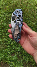 Custom Knife Factory Traktor Full Dress w/ ZircuTi/Superconductor Handles & Damasteel