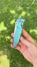 Marfione Select Microtech Socom Ram-Lok Titanium Slab Side Handles & Spear Point Stonewash M390MK 160RLS-10SMS2 (In House Modified)
