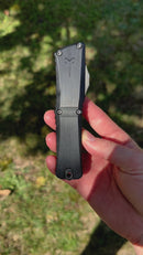 Marfione Custom Knives Combat Troodon LT Gen III Hot Blued Baker Forge San Mai Damascus D/E w/ Black Handle & DLC Hardware