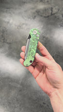 Microtech Marfione Select LUDT Gen III Slab Side Titanium Handles w/ Purple Accents & Stonewash Tanto 1136-10MS5 (In House Modified)