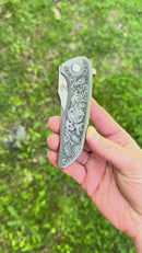 Mechforce & Barker Knives Collab Hokkaido w/ Titanium Handles & Stonewash MagnaCut (In House Modified)