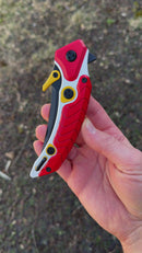 Maxace Dragon Knight Red/White Cerakote Handle w/ DLC M398 AM08-1-A