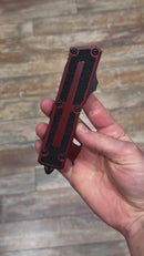 Microtech Scarab 2 Gen 3 Spine Fluted S/E Tactical Standard w/ Weathered Crimson Handle 1278-1WCN