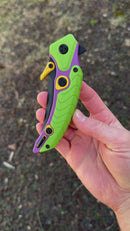 Maxace Dragon Knight Green/Purple Cerakote Handle w/ DLC M398 AM08-1-B