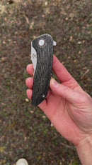 Mechforce & Barker Knives Collab Hokkaido w/ Titanium Tree Bark Pattern Handle & Satin MagnaCut