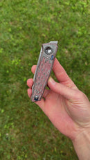 Reate Knives PL-6 Red/Black Micarta Handles & Belt Satin Nitro-V