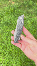 Hawk Designs Talon w/ 3K Carbon Fiber Overlay w/ Tumbled Handles & Tumbled M390