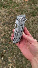Reate Terminator-TX228 Bead Blasted Titanium Handles w/ Belt Satin M390