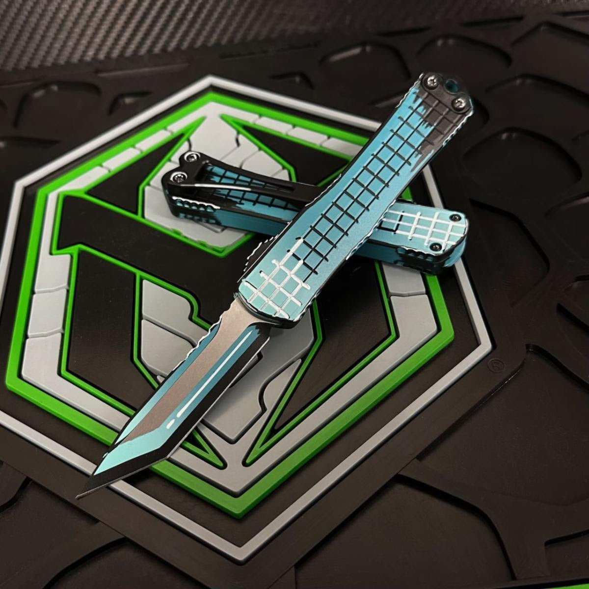 Heretic Knives Manticore S Frag Cel Shade Turquoise w/ Tanto Magnacut