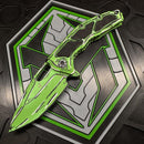 Heretic Knives Medusa Cel Shade Toxic Green Handles w/ MagnaCut H009-CS-TX