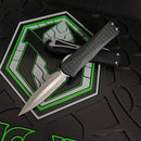 Heretic Knives Manticore E Black Grenade Grip Handle w/ Battleworn D/E MagnaCut H028F-5A