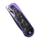 We Baloo Mystery Box Purple Titanium Handle w/ Shredded Carbon Fiber Inlays & Black Stonewash 20CV WE21033-3 MB