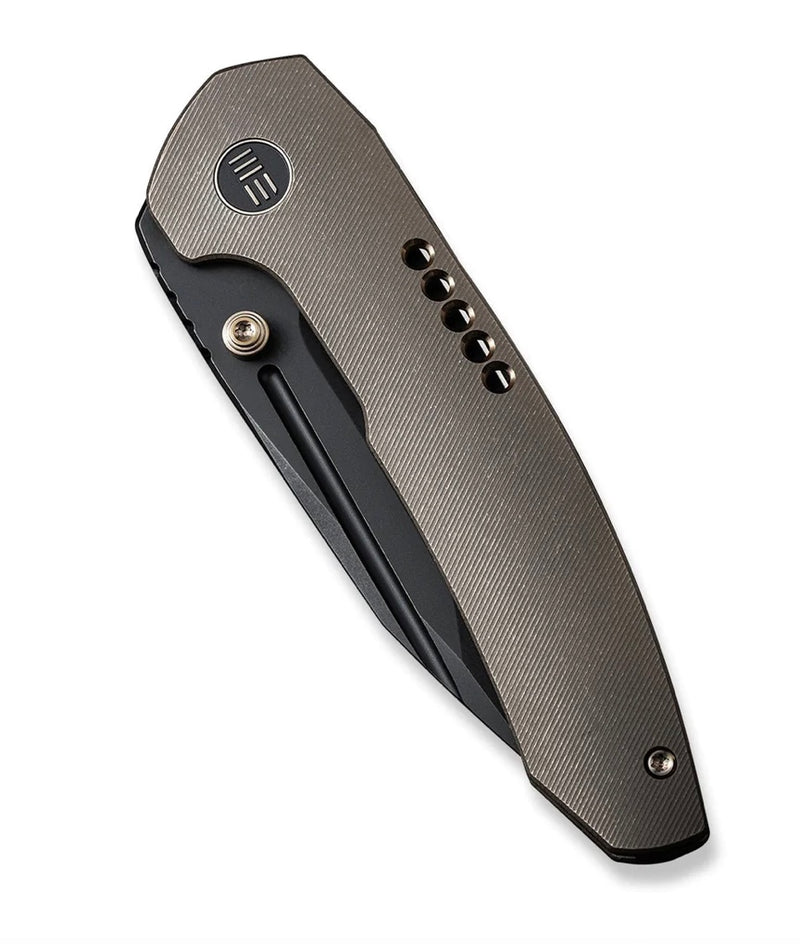 We Knife Trogon Bronze Titanium & Black Stonewash CPM-20CV WE22002-2