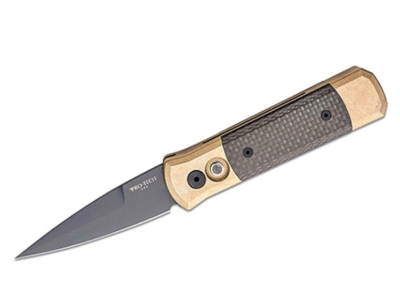 Pro-Tech Godson Limited Bronze Aluminum Handle w/ Carbon Fiber Inlays & Black 154-CM Blade 7115