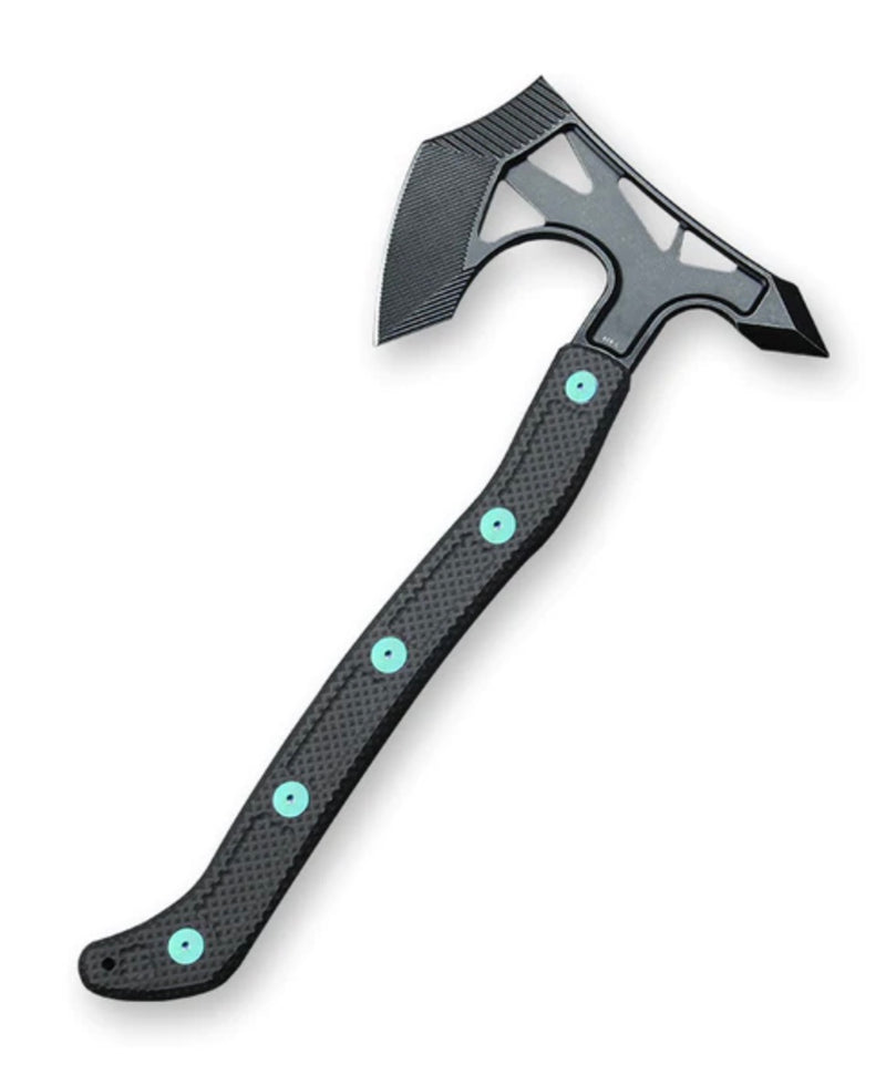Jake Hoback Ps2 Axe DLC Stonewash AEB-L Steel w/ Unidirectional Carbon Fiber & Green Anodized Bolts