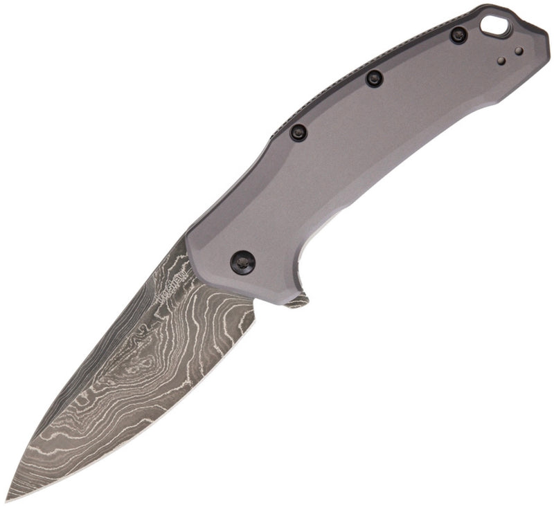 Kershaw Knives Link Gray Aluminum & Damascus 1776GRYDAM