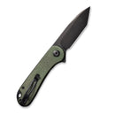 Civivi Elementum Flipper - Green Micarta Handle (2.96" Black Stonewashed D2) C 907T-E