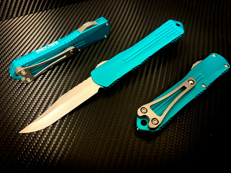 Heretic Knives Manticore S Stonewash Bowie & Turquoise H022B-2A-TQ