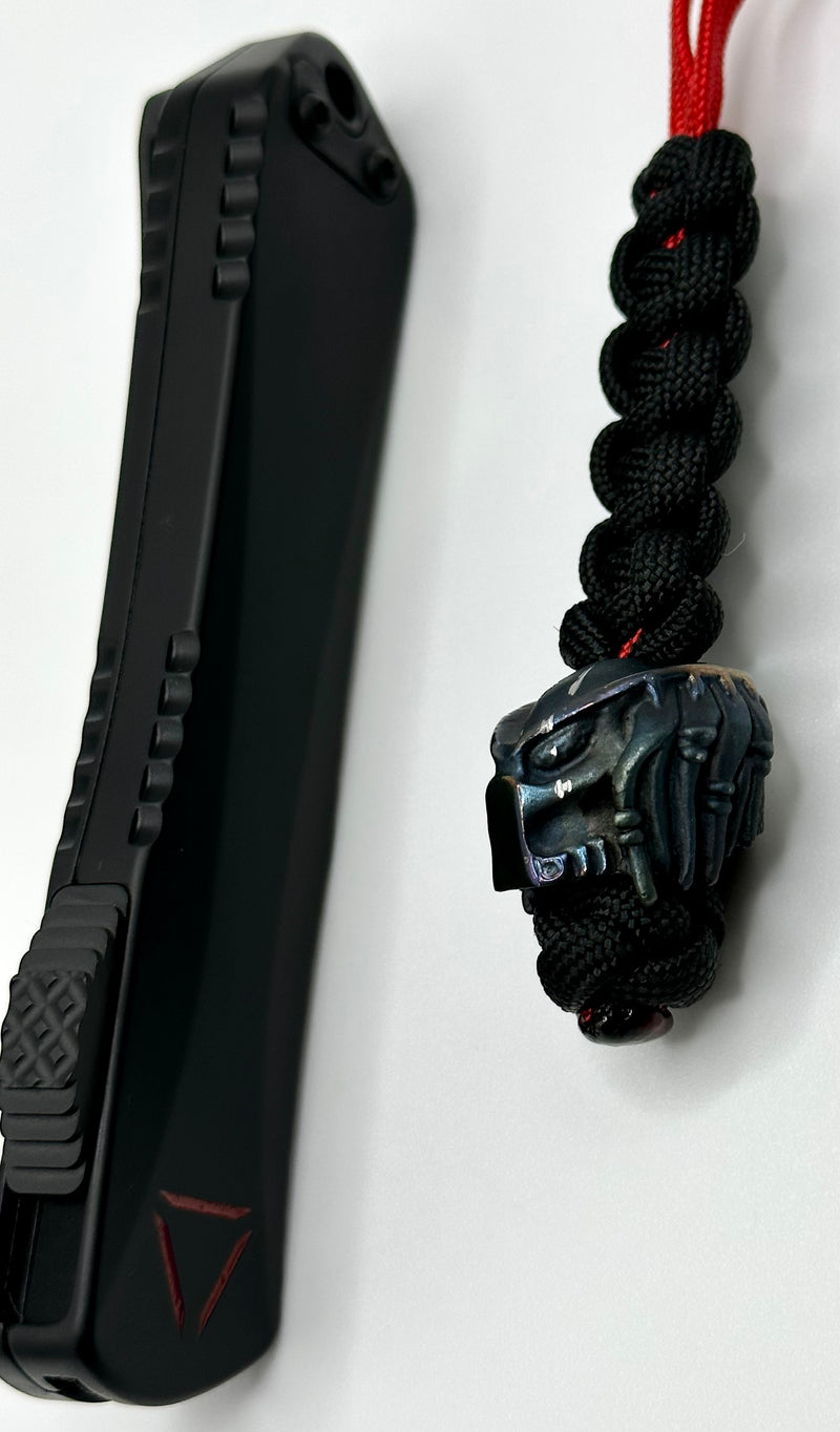 Heretic Knives Manticore E Black Predator w/ Red Reticle & Tanto MagnaCut & Cobalt Predator Bead