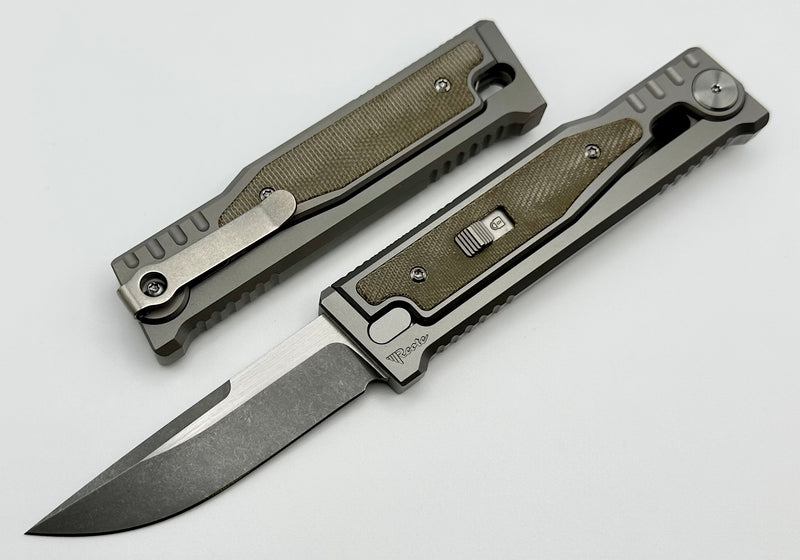 Reate EXO M Green Micarta & Two Tone Drop Point 3V