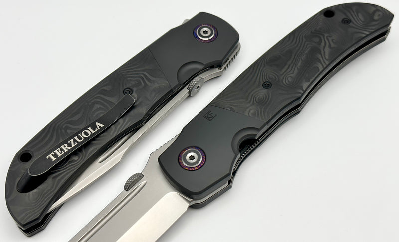 Custom Knife Factory Eagle Rock Zirc Bolsters w/ Carbon Fiber & S110V