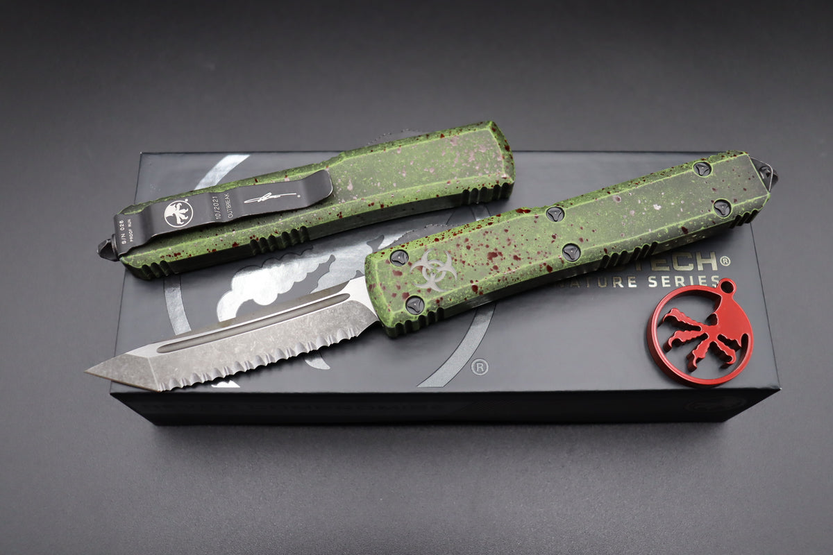 Microtech Ultratech T/E Outbreak Deep Engraved F/S Proof Run 123-3OBDS