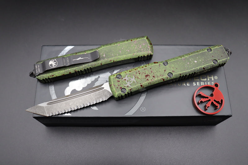 Microtech Ultratech T/E Outbreak Deep Engraved F/S Proof Run 123-3OBDS PR