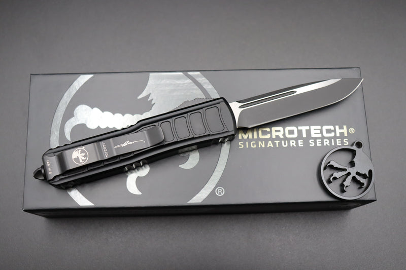 Microtech UTX-85 II Black Stepside 2 w/ Black Single Edge Signature Series 231II-1TS